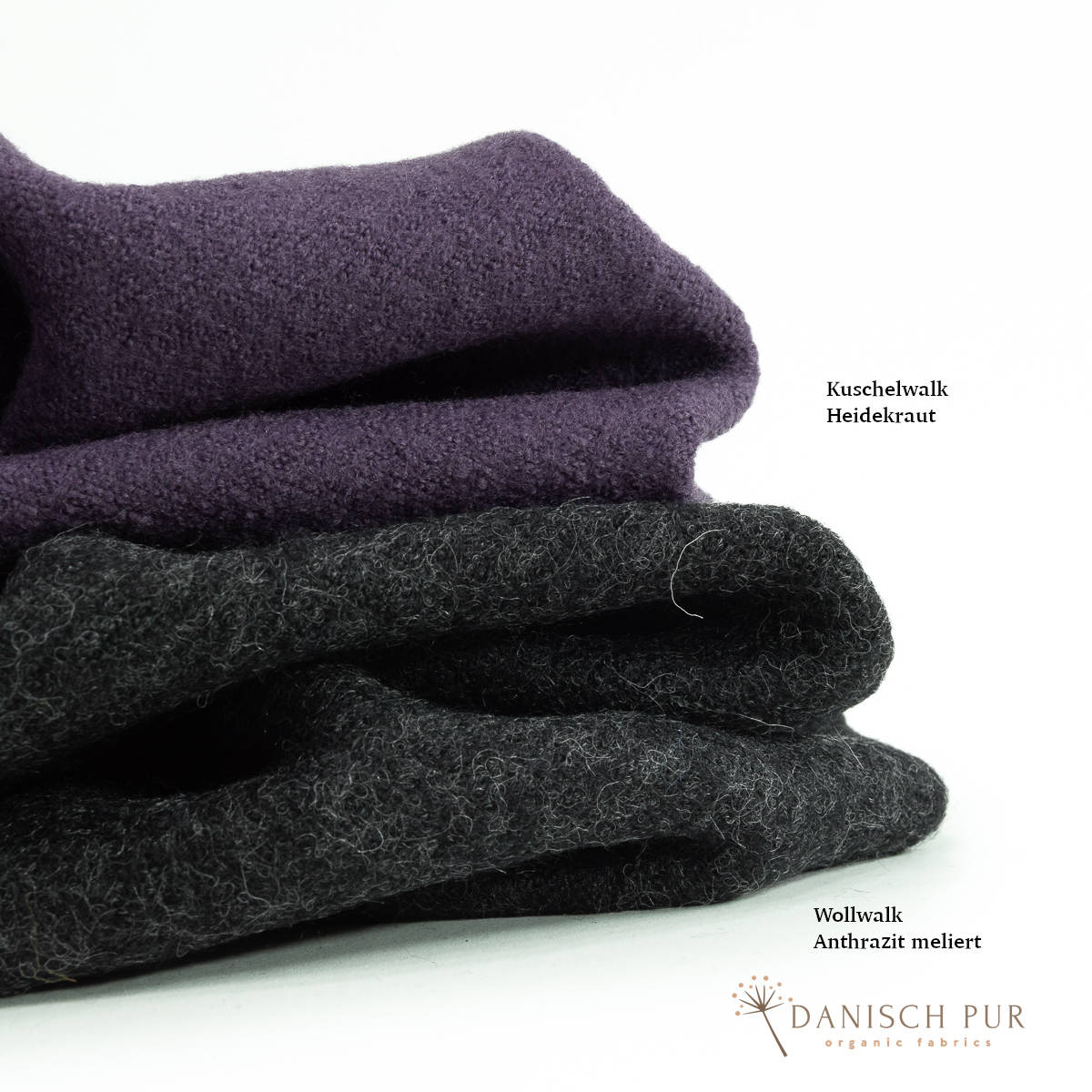 Bio Schurwollwalk Anthrazit meliert - (kbt, 100% Schurwolle)