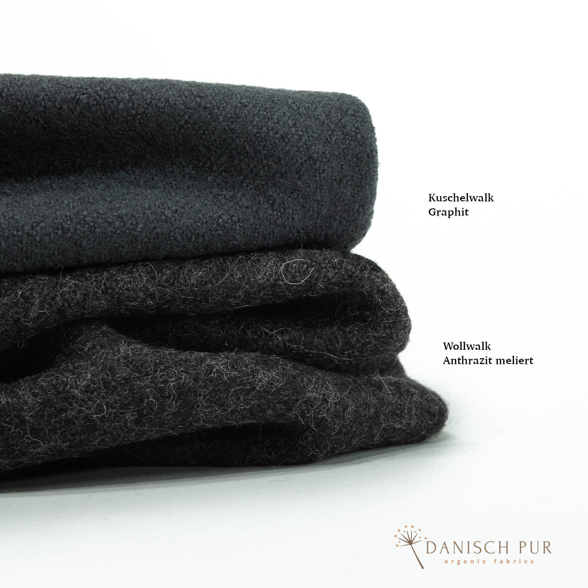 Bio Schurwollwalk Anthrazit meliert - (kbt, 100% Schurwolle)