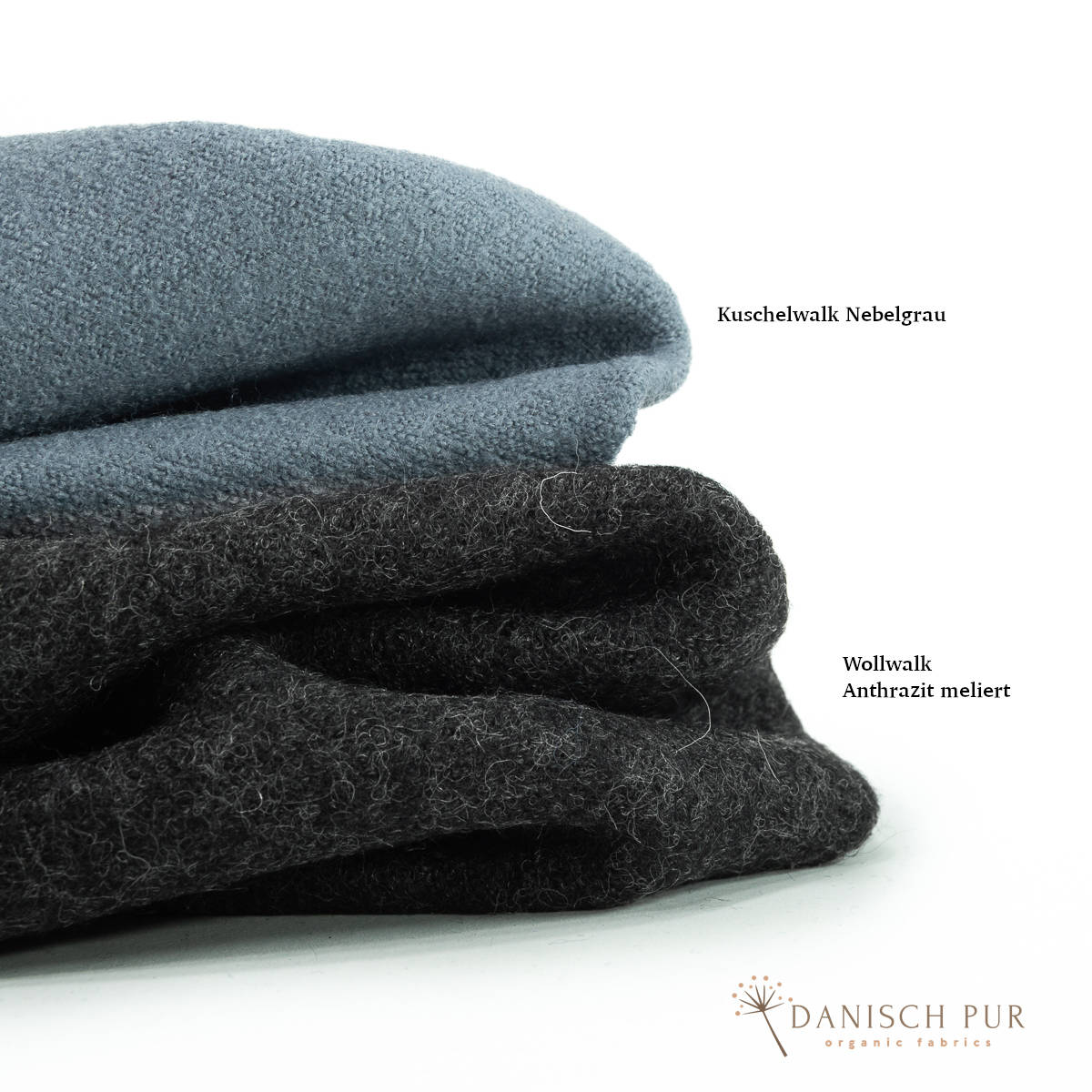 Bio Schurwollwalk Anthrazit meliert - (kbt, 100% Schurwolle)