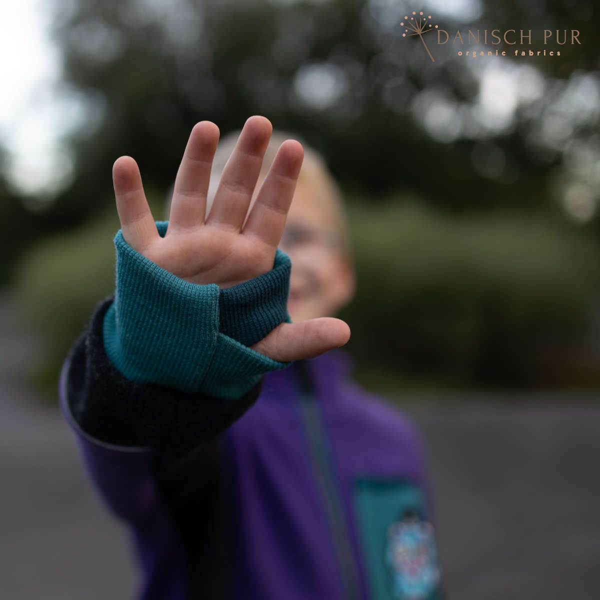 Bio Wollbündchen JadePetrol (kbt, mulesingfrei) Rippe im Schlauch