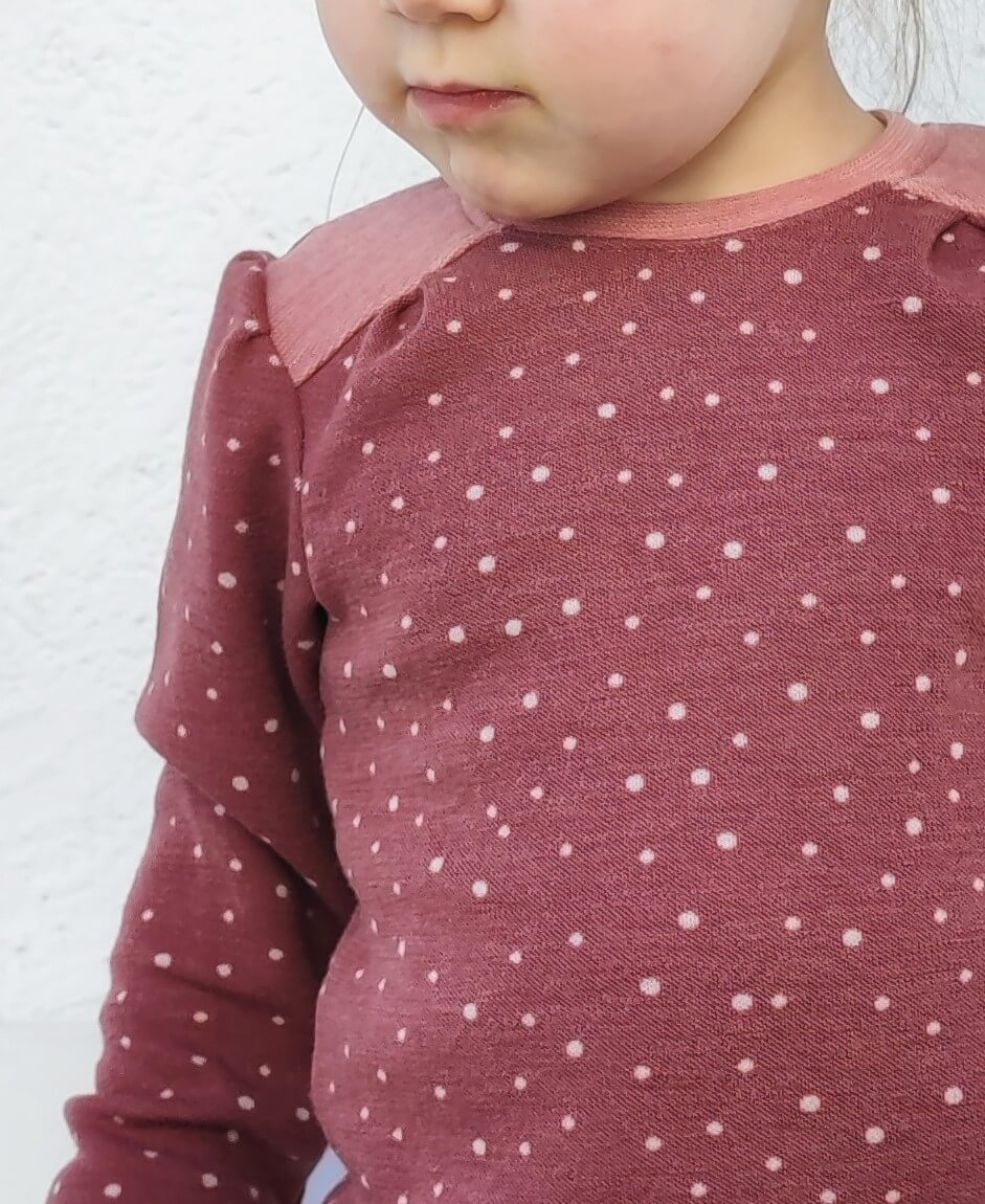 Schnittmuster "Miss Mini" Pullover für Wolljersey und Wollfrottee, 98-140 von t-design, inkl Beamer Datei