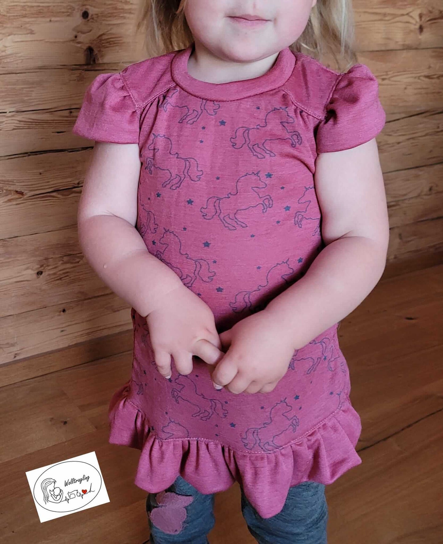 Schnittmuster "Miss Mini" T-Shirt für Wolle Seide, 98-140 von t-design, inkl Beamer Datei