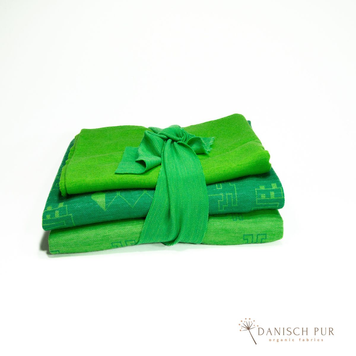 Coupon Paket 80 cm Monster auf Sommergrün,  80 cm Monster auf Zitronengrün, 30 cm W/S Apfelgrün (Merino, kbt, mulesingfrei)