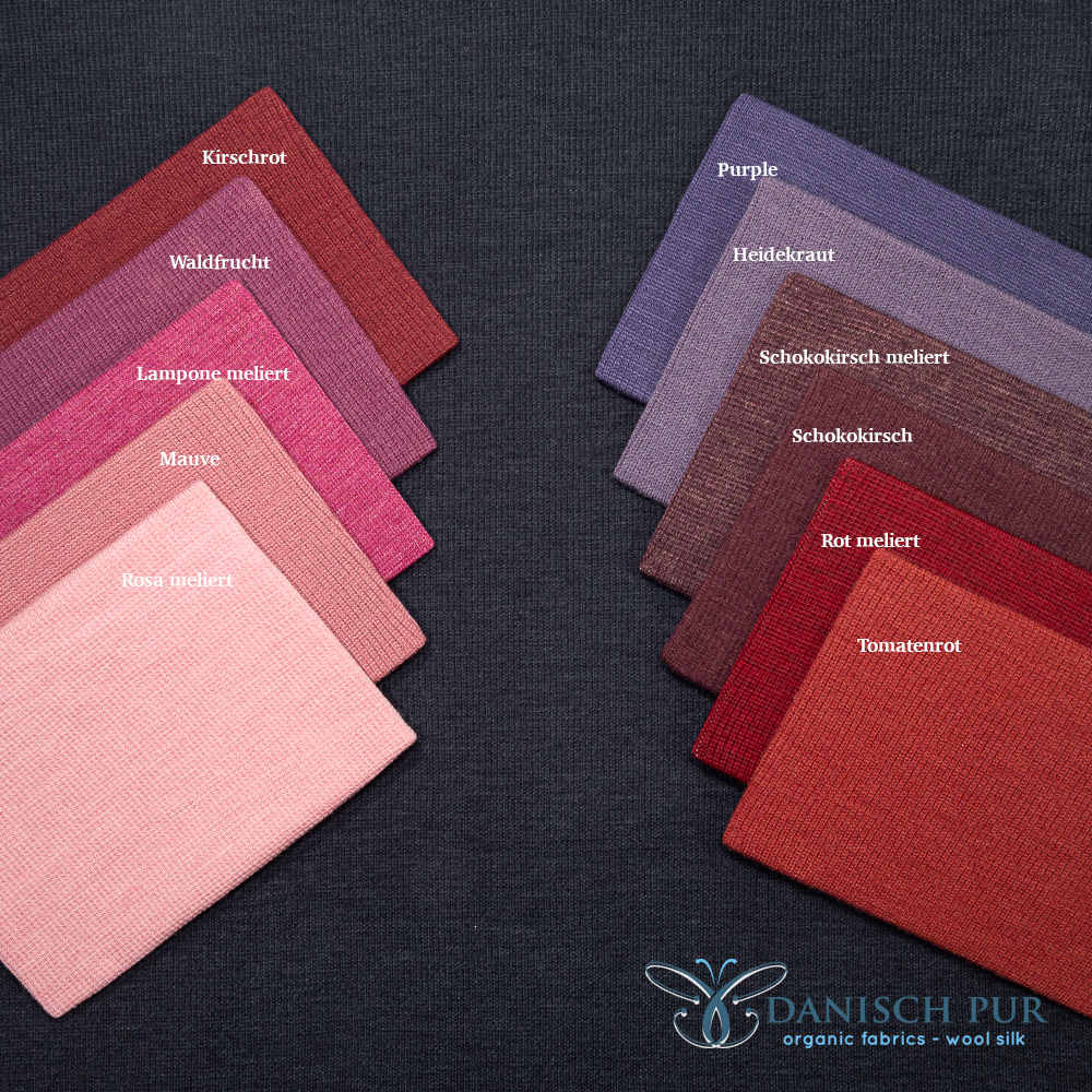 Bio Wollbündchen Kohlrabenblau (kbt, mulesingfrei) Rippe im Schlauch